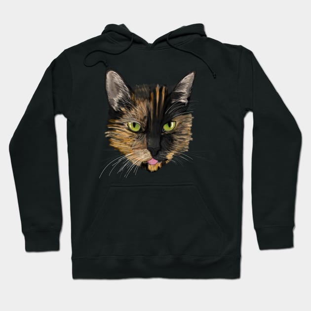 Tortoiseshell Cat Digital Art Hoodie by IgorAndMore